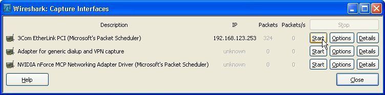 Nach der Auswahl der Netzwerk-Schnittstelle beginnt Wireshark mit dem Mitschneiden der Daten. (Archiv: Vogel Business Media)