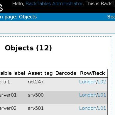 „Racktables“ bietet ein Asset Management System  für Rechenzentren. 
 (Bild: Thomas Joos)