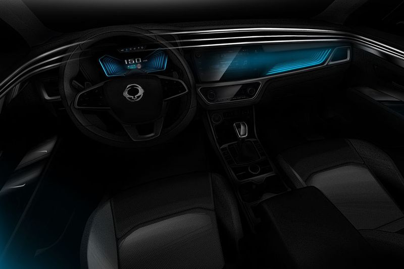 Die Koreaner versprechen im Interieur mehr Premiumambiente und Technikflair. Neben einem 9-Zoll-Touchscreen für das Infotainmentsystem gibt es ein 10,25-Farbdisplay hinterm Lenkrad. (Bild: Ssangyong)