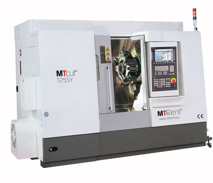 Die MT-Cut T25SYCNC ist eine Universaldrehmaschinen mit Y-Achse und Gegenspindel. (Bild: MTRent)