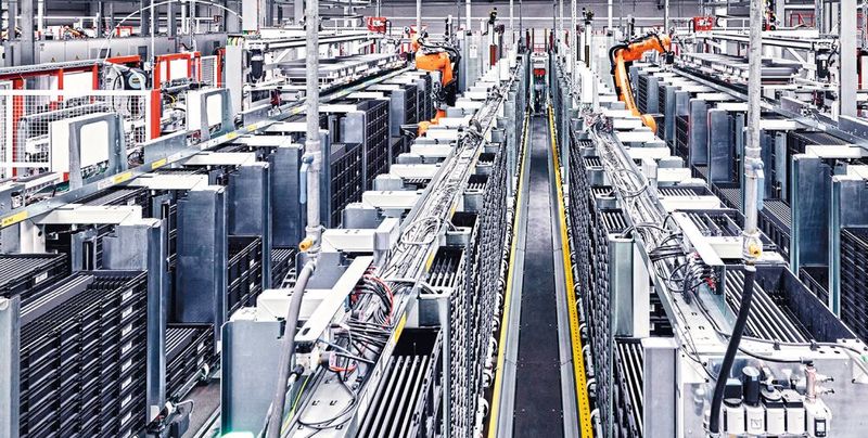 Extrem wenig Platz: Mobile Shuttles versorgen die Montagestationen in der neuen Schubkastenfertigung bei nobilia mit den benötigten Bauteilen.(Bild:  Beckhoff)