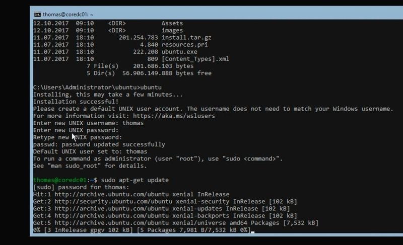 Seit Windows Server 2016 können die Microsoft-Server sogar über Linux-Befehle verwaltet werden. (Joos / Microsoft)