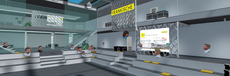 Zum ersten Mal hat die Fränkische Rohrwerke ihren Mitarbeitenden neue Produkte digital vorgestellt. Im virtuellen Raum konnten sich die Mitarbeitenden im Rahmen eines Workshops die Eigenschaften der neuen Produkte auch selbst erschließen. (Bild:  Zreality GmbH)