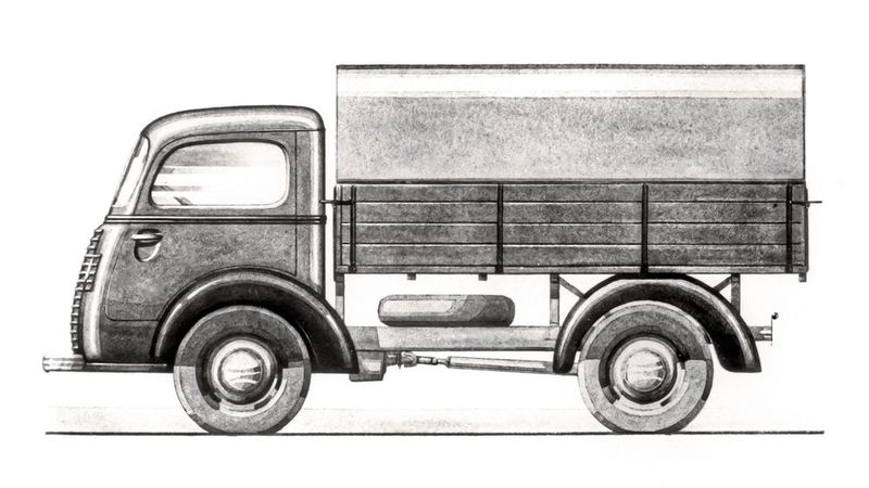 Noch im Opel-Archiv vorhanden: Profilzeichnungen, die zeigen, dass neben dem Lieferwagen auch ein Pritschenwagen geplant war. (Bild: Opel Automobile)