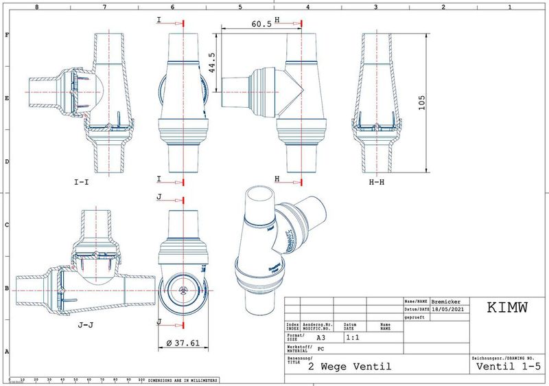 Thermal mould design with positioning of heating elements and temperature sensors (Source: KIMW)