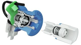 Die PVDF-Sicherheitskupplung kann sogar mit einer Hand angeschlossen und gelöst werden.  (Bild: Serto)