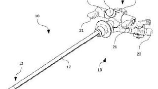 Albarran und Zugdrahtmitnehmer für einen Albarran (Bild: OLYMPUS Winter & Ibe/DPMA)