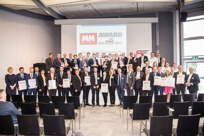 Die Sieger und Shortlistgewinner des MM Award zur EMO Hannover 2017. (Roman Pawlowski)