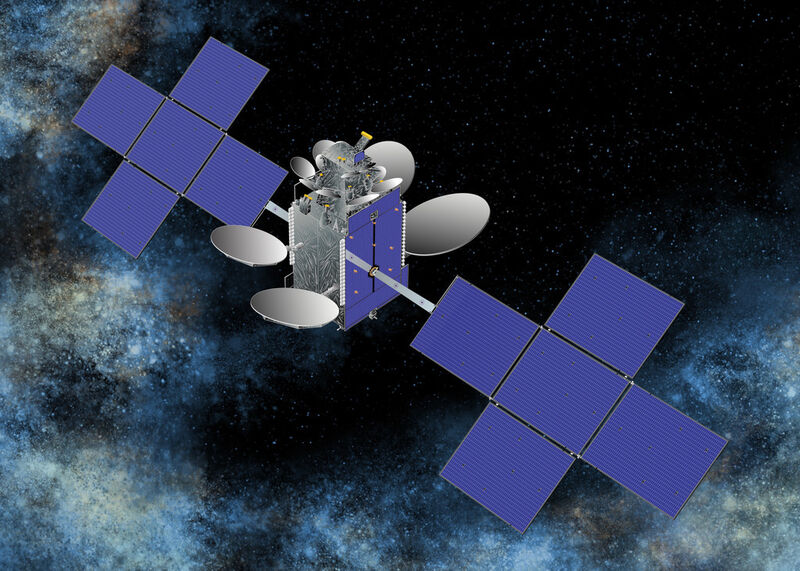 Der EUTELSAT 25B im All auf Position mit ausgefahrenen Sonnen-Panels (Bild: Eutelsat)