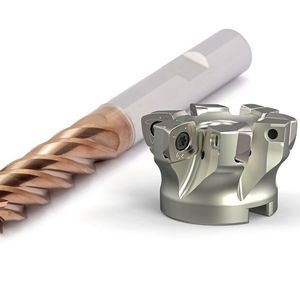 Der fünfschneidige Trochoidfräser OptiMill-Tro-Titan und der universell einsetzbare radiale Wendeschneidplattenfräser NeoMill-4-HiFeed90 sind speziell zur Titanbearbeitung konzipiert. (Bild:  Mapal)