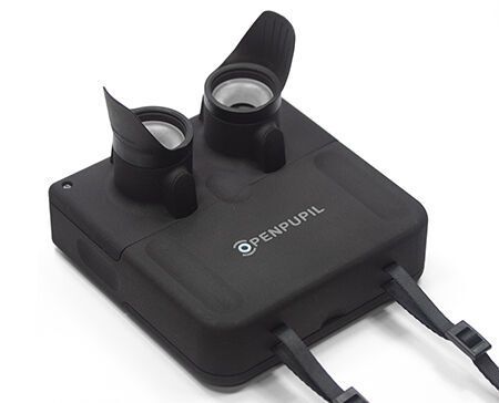 Das Pupilometer Openpupil ist für die verteilte additive Fertigung optimiert und mit einem Open-Source-Elektronikpaket (Webcams, Webcams, Filter, LEDs, Batterie, Raspberry Pi) zu einem robusten und funktionellen Produkt zusammengebaut. Es dient zur kostengünstigen Messung der Pupillengröße bei blauem Licht. (Callum Allen/Purmundus Challenge)