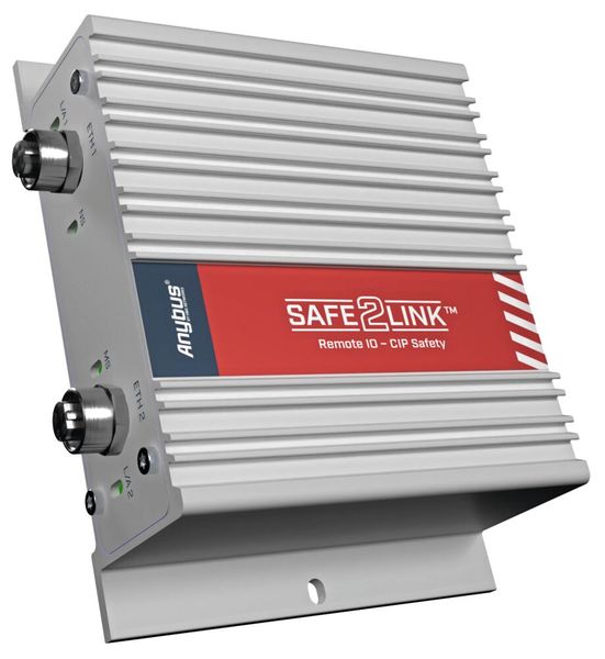 Das Anybus Safe2Link Remote IO-CS vereinfacht sowohl lokale als auch entfernte Sicherheitsfunktionen durch die konfigurierbare Safebound-Logik und die Unterstützung der „Safe Stop Category 1 (SS1-t)“. (Bild: HMS Industrial Networks)