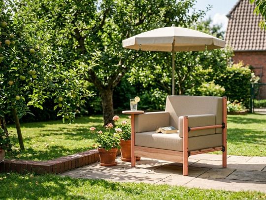 Lounge-Möbel als Beispiel für die Anwendung von Metall-Kunststoff-Hybridbauteilen, die wirtschaftlich und in hoher Qualität in der Verfahrenskombination aus Hydroforming und Fließpressen hergestellt werden können.(Bild:  Felix Monza)