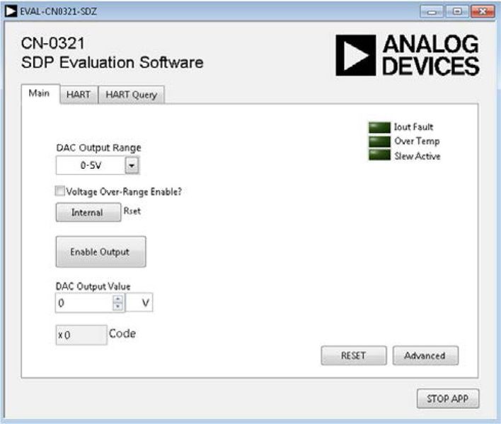 Bild 3: Haupt-Softwarefenster (Analog Devices, Inc.)