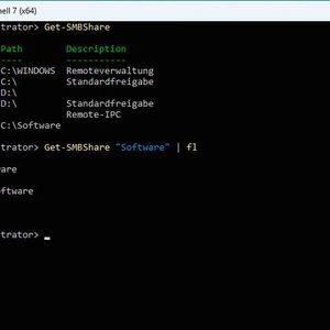 Anzeigen von Informationen für Dateifreigaben in der PowerShell.(Bild:  Joos – Microsoft)