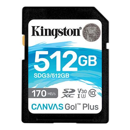 Die Karten der Kingston-Baureihen Canvas Select Plus und Go! Plus bieten Speicherkapazitäten bis zu 512 Gigabyte.
