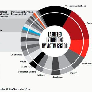 Übersicht der von Cyber-Angriffen betroffenen Sektoren für das Jahr 2019(© CrowdStrike)