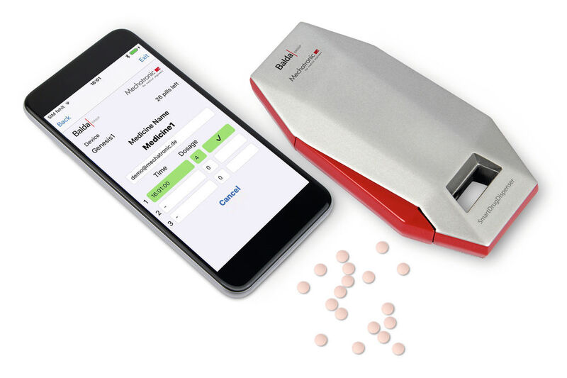 Die beiden Firmen Mechatronic und Balda haben mit dem Smart Drug Dispenser ein Medikamentendosiergerät entwickelt, das per App angesteuert werden kann. (Mechatronic)