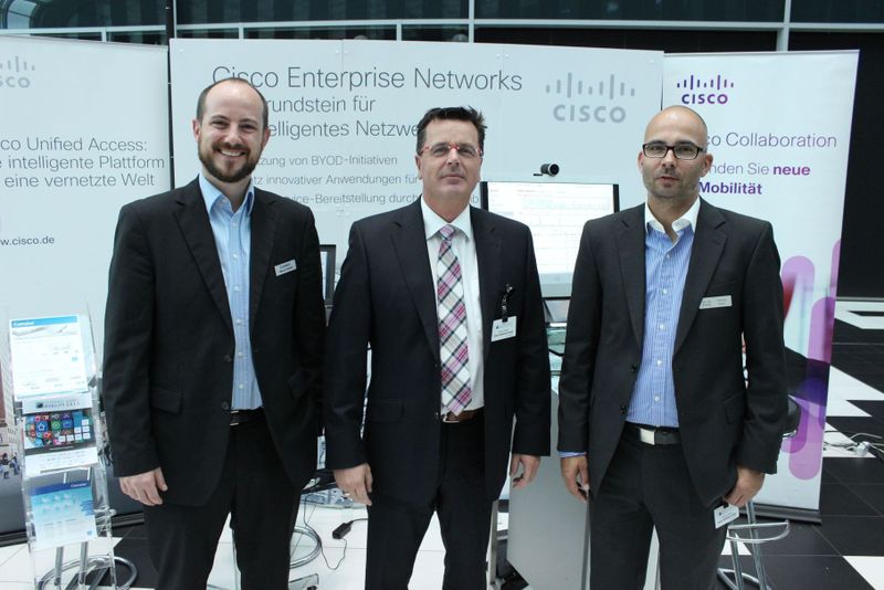 Marcus Schmidt (Business Manager Borderless Networks & Security, Comstor), Roland Köster (Senior Business Development Manager, Enterprise Mobility, Cisco Systems) und Christian Gauer (Technical Marketing Engineer, Cisco Systems). (Vogel IT-Medien)