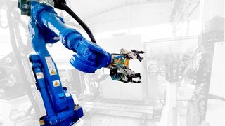 Mit acht neuen Punktschweißrobotern der Serie Motoman-SP (hier ein Modell davon) will Yaskawa Karosseriebauern nicht nur die Taktzeiten verkürzen. (Yaskawa)