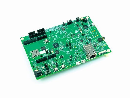 Evaluation-Kit MIMXRT1060: das Board unterstützt NXPs Crossover-CPU i.MX RT1060 mit den leistungsstärksten ARM-Cortex-M7-basierenden Bausteinen für Echtzeitbetrieb und Funktionalität auf Applikationsprozessorebene. (EBV )