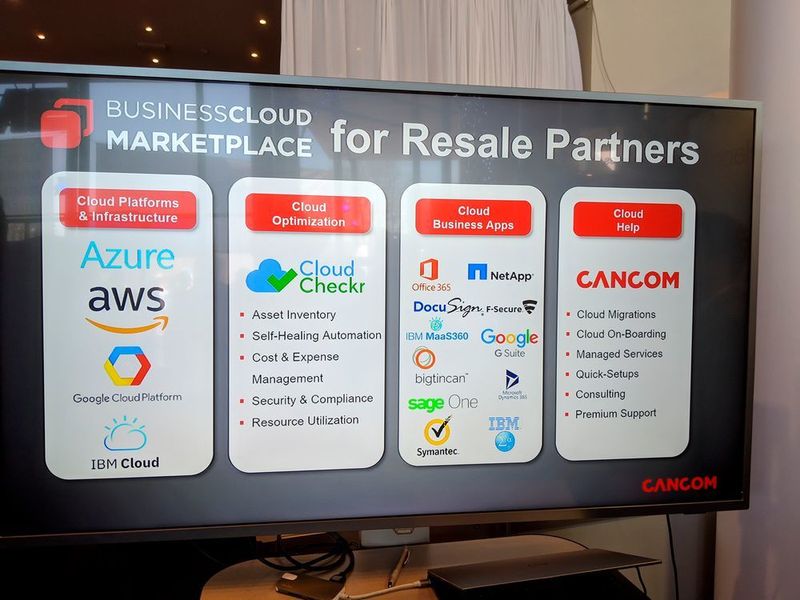 Auf dem CloudFest 2019 ebenfalls vor Ort: Cancom, mit dem Businesscloud Marketplace  bietet das Unternehmen einen Zugang zum Geschäft rund um die Big-Player AWS, Azure und Google. (Oliver Schonschek)