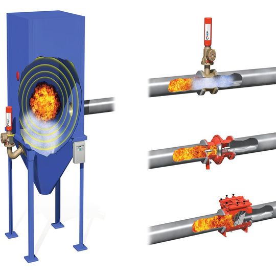 Noch nicht einmal einen Wimpernschlag hat man Zeit, um eine entstehende Explosion zu verhindern. Explosionsunterdrückungssysteme arbeiten jedoch so schnell.(Bild:  IEP Technologies)