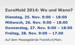 Euromold, dates d'ouverture de la prochaine édition 2014. (Image: Euromold)