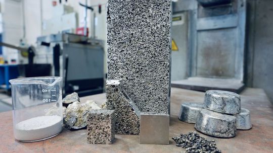 Forschende des Hereon-Instituts für Material- und Prozessdesign hat Austernschalenpulver mittels eines Schmelzofens in eine Magnesium-Calcium-Legierung eingerührt. (Bild:  Hereon/Rabea Osol)
