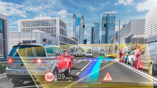 Head-up-Display (HUDs) mit AR -Unterstützung (Augmented Reality). (Conti)