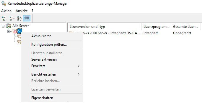 Konfigurieren des Lizenzservers für die Remotedesktopdienste. (Bild: Joos - Microsoft)