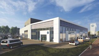 Die VW-Vertriebsgesellschaften in Hannover fusionieren. Unter dem Dach der Volkswagen Retail Group entsteht eine Gesellschaft mit knapp 500 Mitarbeitern. Im Süden Hannovers ist bereits ein Neubau (Foto) in Planung (Bild: Volkswagen Automobile Hannover)