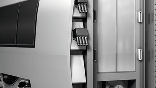 Die kompakten Hochstromsteckverbinder von Weidmüller sind für eine Stirnwandmontage an den Fahrzeugübergängen konzipiert. (Weidmüller)