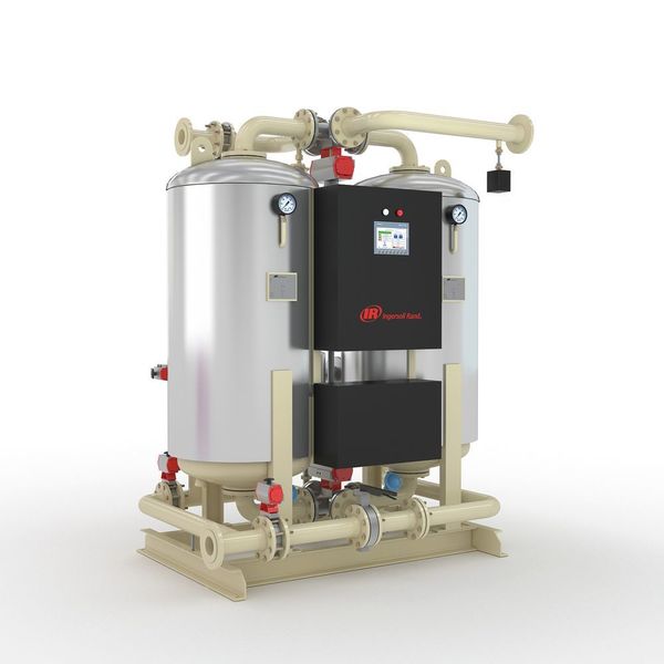 The new Heat-of-Compression dryers work with oil-free rotary and centrifugal compressors providing constant, moisture-free and high quality air with almost no energy consumption. (Ingersoll Rand)