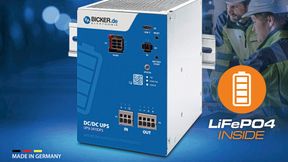 DC-Notstromversorgungslösung «Made in Germany» Bicker UPSI-2415DP3 (24V / 15A / 360W) mit integriertem LiFePO4-Hochleistungsbatteriepack und USB-C- / RS485-Modbus-Schnittstellen. (Bild: Bicker)