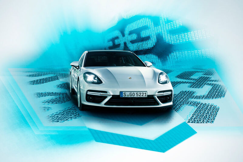 Das Start-up XAIN sitzt in Berlin. Gemeinsam mit Porsche testet XAIN Blockchain-Anwendungen direkt im Fahrzeug. Transaktionen sollen dadurch sicher und schneller abgewickelt werden; zum Beispiel das Ver- und Entriegeln eines Fahrzeugs per App mittels zeitlich befristeter Zugangsberechtigungen. (Porsche)