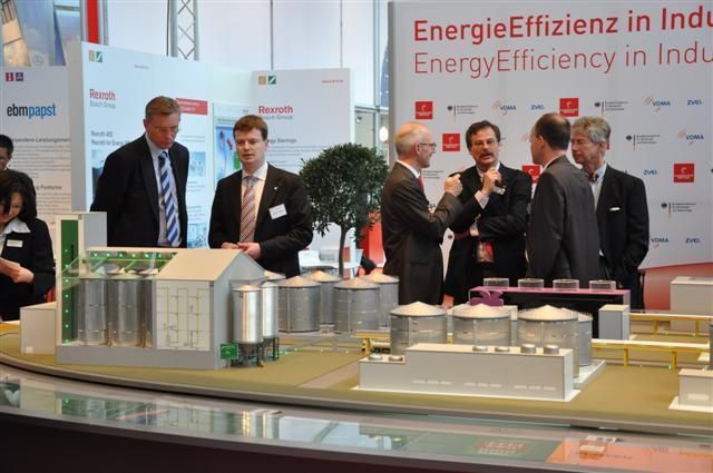 Das Modell zeigt die wichtigsten Stellschrauben für mehr Effizienz bei der Fördertechnik, im Bereich Pumpen oder im Umgang mit der Prozesswärme.  (Bild: PROCESS)