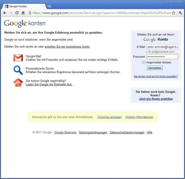Bem nächsten Login in das eigene Konto fragt Google zunächst wie gewohnt nach Benutzername und Passwort. (Archiv: Vogel Business Media)