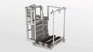 Das doppelttiefe LAM mit Teleskopgabel besticht durch seine geringe Baugröße und eine maximale statische und dynamische Belastbarkeit. (Bild: Gebhardt Intralogistics Group)