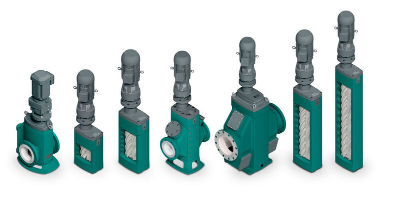 The N.Mac twin shaft grinder from Netzsch is available with a channel or inline housing. The versatile grinder is now available in further sizes for flow rates up to 400 m³/h. (Netzsch)