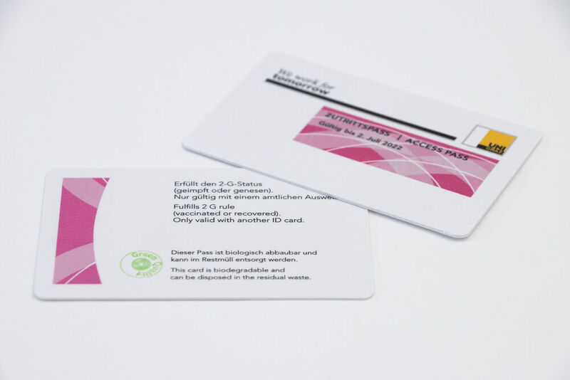 Bio access passes for the students of Karl Franzens University Graz, printed with ink.