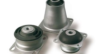 Bild 1: Konuslager für Kabinen mobiler Arbeitsmaschinen. Deren Dämpfungsverhalten basiert auf der relativ höheren Steifigkeit elastomerer Werkstoffe. (Archiv: Vogel Business Media)