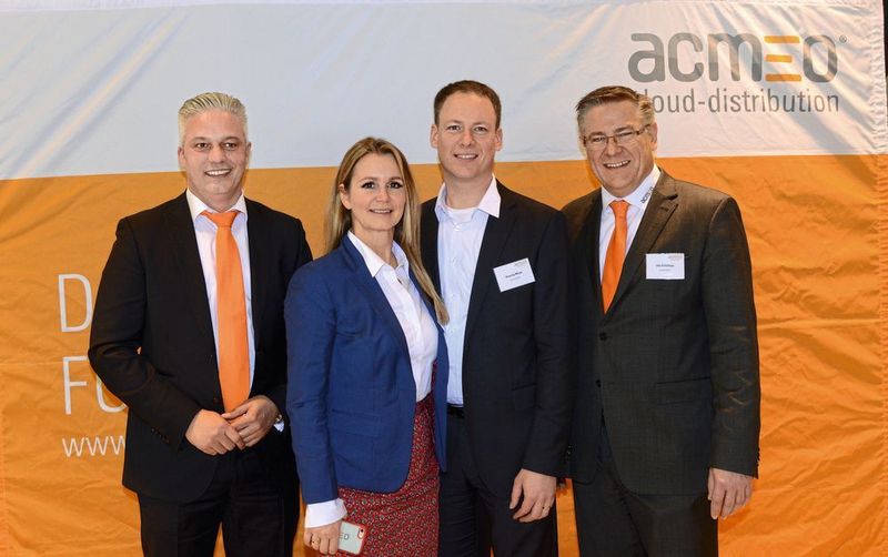 Die Acmeo-Geschäftsleitung (v. l.): Marcel Künzenbach, Isabelle von Künßberg, Henning Meyer und Udo Schillings (Michael Hase/Vogel IT-Medien GmbH)