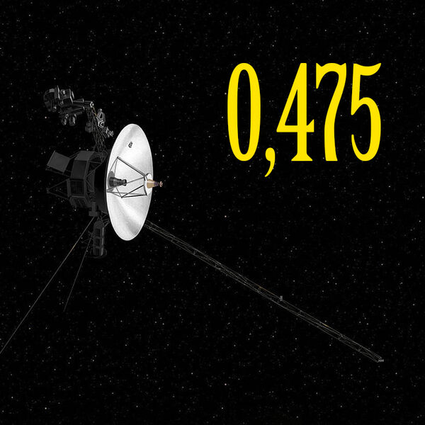Lichtstunden/Jahr ist die Geschwindigkeit von Voyager 1. Signale der Sonde brauchen 19 h, 21 min, 2 s um die 20 Mrd. km zur Erde zurückzulegen. Bezogen auf die Sonne ist die Sonde 61.198,2 km/h schnell und 140 AEs entfernt. 2025 soll sie aus Energiemangel nicht mehr senden können. (Bild: gemeinfrei)