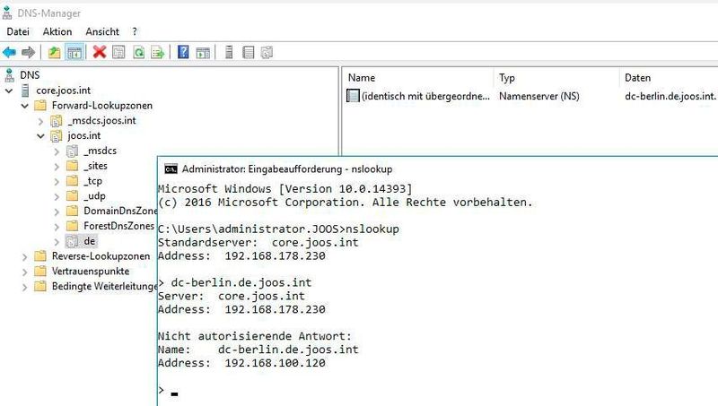 Langsam umgesetzte Gruppenrichtlinien liegen häufig an Fehlern bei der Namensauflösung. Um die Namensauflösung im Netzwerk zu testen, sollte von den Arbeitsstationen aus mit nslookup eine Überprüfung der Domänencontroller stattfinden. Auf den Domänencontrollern sollte wiederum dcdiag verwendet werden, um die Konfiguration des Active Directory zu testen. Eine Liste der Domänencontroller ist mit nltest: dclist: zu sehen. (Th. Joos)