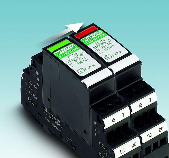 Das Modul Plugtrab PT FM wird als Überspannungschutz-Gerät mit integrierter Fernmeldung in der MSR- und Datentechnik eingesetzt (Archiv: Vogel Business Media)