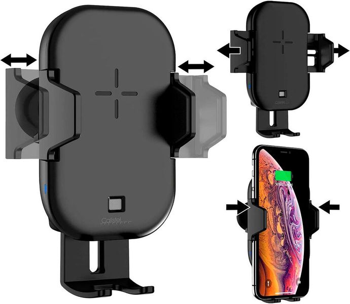 Der Kfz-Handyhalter von Callstel ist mit Schnellladefunktion mit 5 bis 15 Watt ausgestattet. Der Befestigungs-Adapter für Lüftungsgitter lässt sich an horizontale und vertikale Lamellen anbringen. Die Stromversorgung erfolgt über USB (Kfz-USB-Ladegerät nicht enthalten). Der Kfz-Handyhalter mit Ladefunktion von Callstel ist Preis-Leistungssieger bei autozeitung.de. Der Preis liegt bei ca. 24 Euro. (Bild: Callstel / gefunden auf amazon.de)