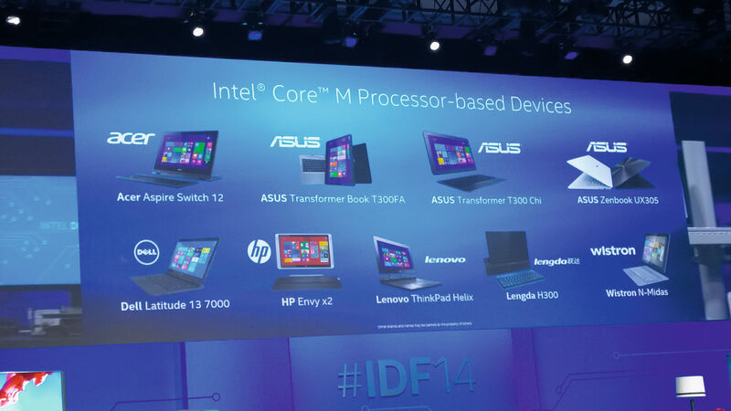 Intel gab beim letzten Developer Forum einen Vorgeschmack auf die kommenden 2-in-1-Rechner und Ultrabooks mit Core-M-Prozessor. (Bild: IT-Business)