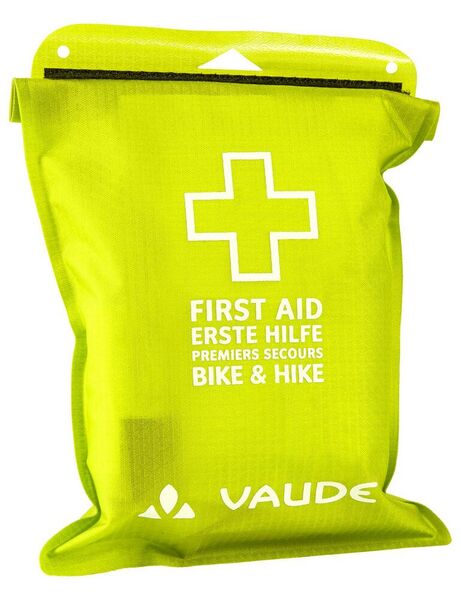 Das Erste-Hilfe-Set First Aid Kit S Waterproof von Vaude enthält eine Basis-Ausstattung zur Erstversorgung. Dabei ist es wasser-, schmutz- und ölabweisend – und das PFC-frei.  (Bild: Gefunden auf: www.vaude.com)