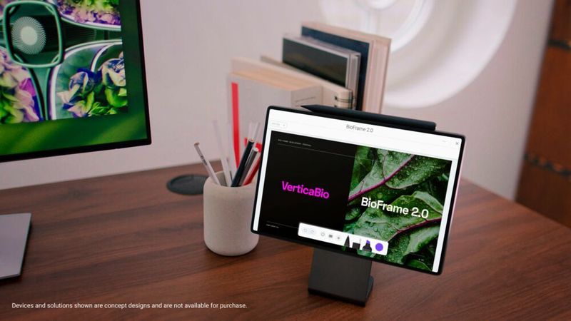 Das Stanza-Tablet in seiner Docking-Station. Am Ende des Stifts ist ein Mikrofon eingebaut. (Dell)